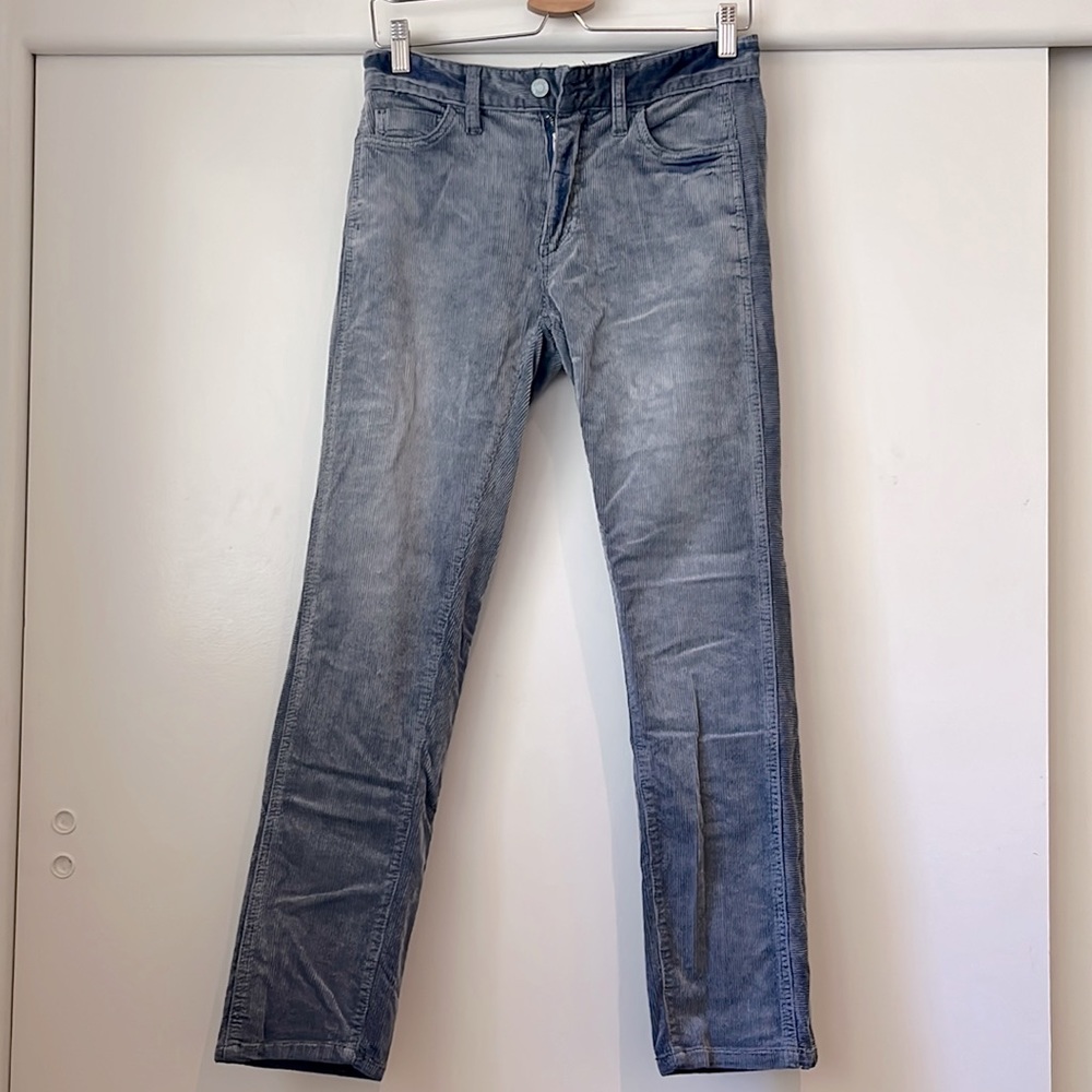 Anthropologie blue-grey corduroy pants
